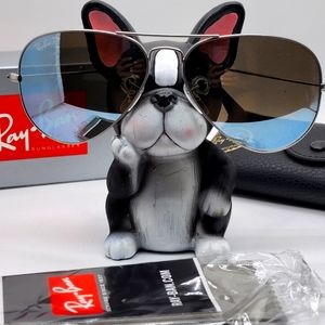 Ray Ban Aviator Sunglasses RB3025 019/W3 58 Silver Frame Dark Gray Mirror Lenses